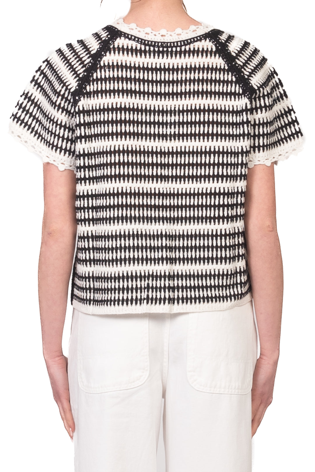 Vicolo - Maglia crochet bicolor Art. 3AB3020