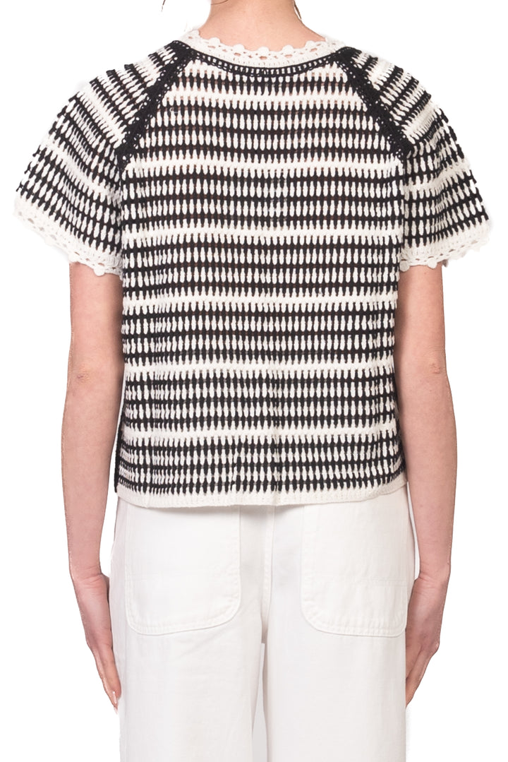 Vicolo - Maglia crochet bicolor Art. 3AB3020