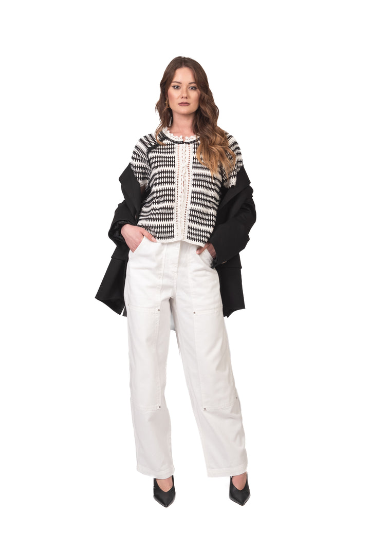 Vicolo - Maglia crochet bicolor Art. 3AB3020