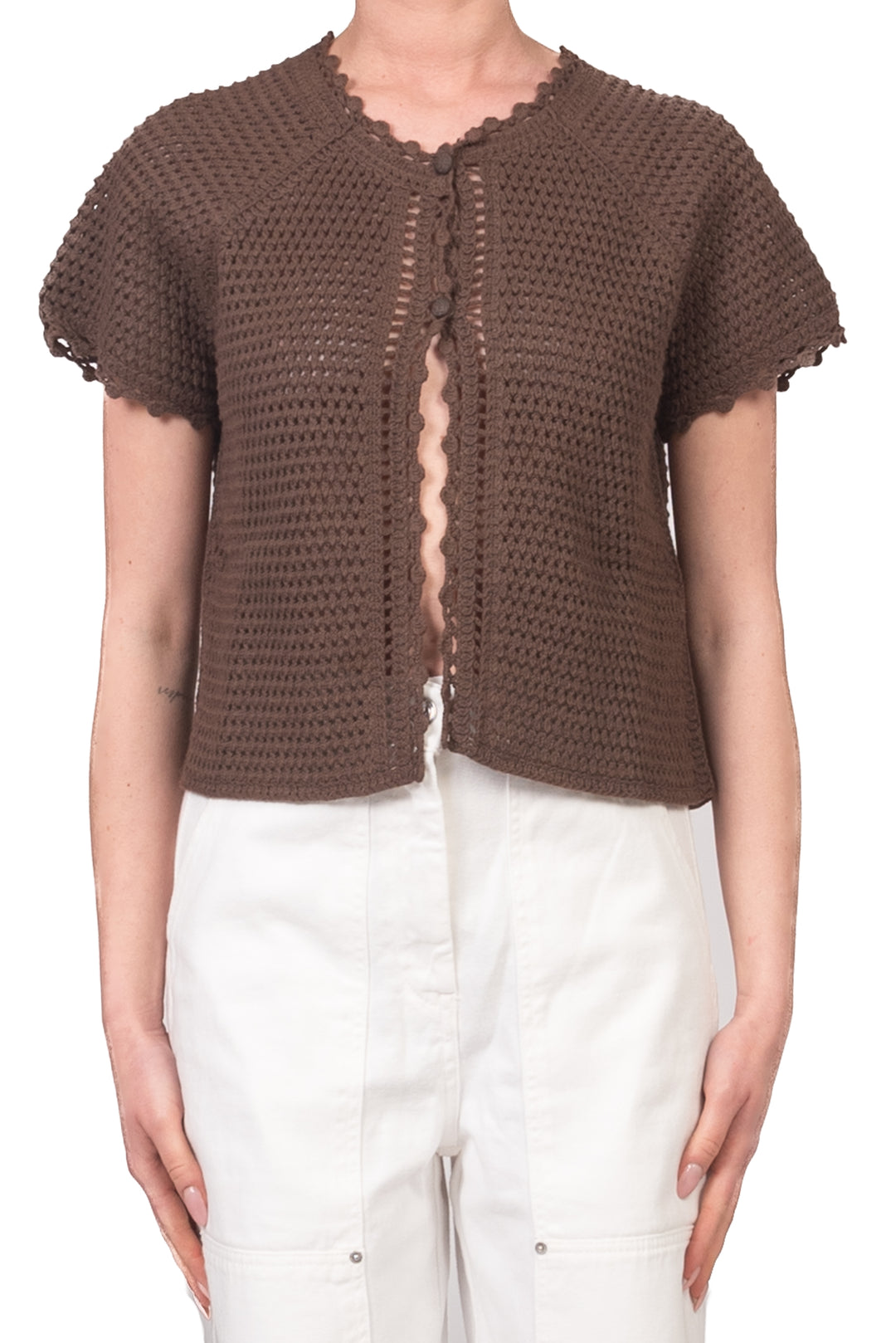 Vicolo - Maglia crochet chiusura due bottoni Art. 3AB3022