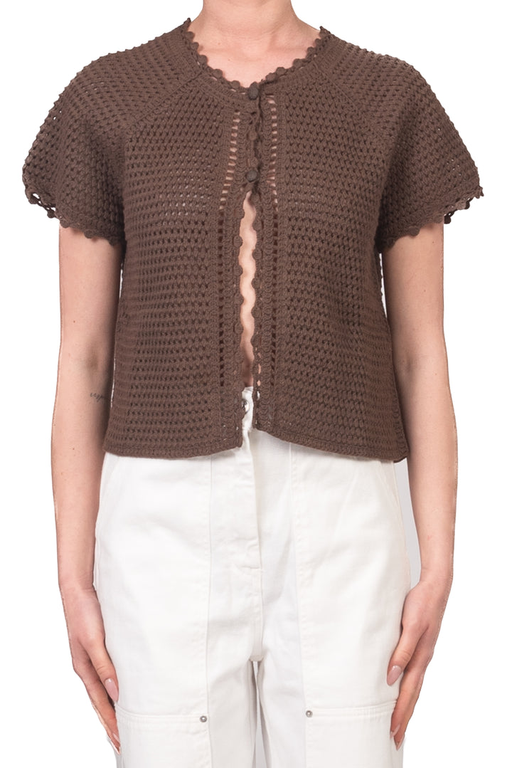 Vicolo - Maglia crochet chiusura due bottoni Art. 3AB3022