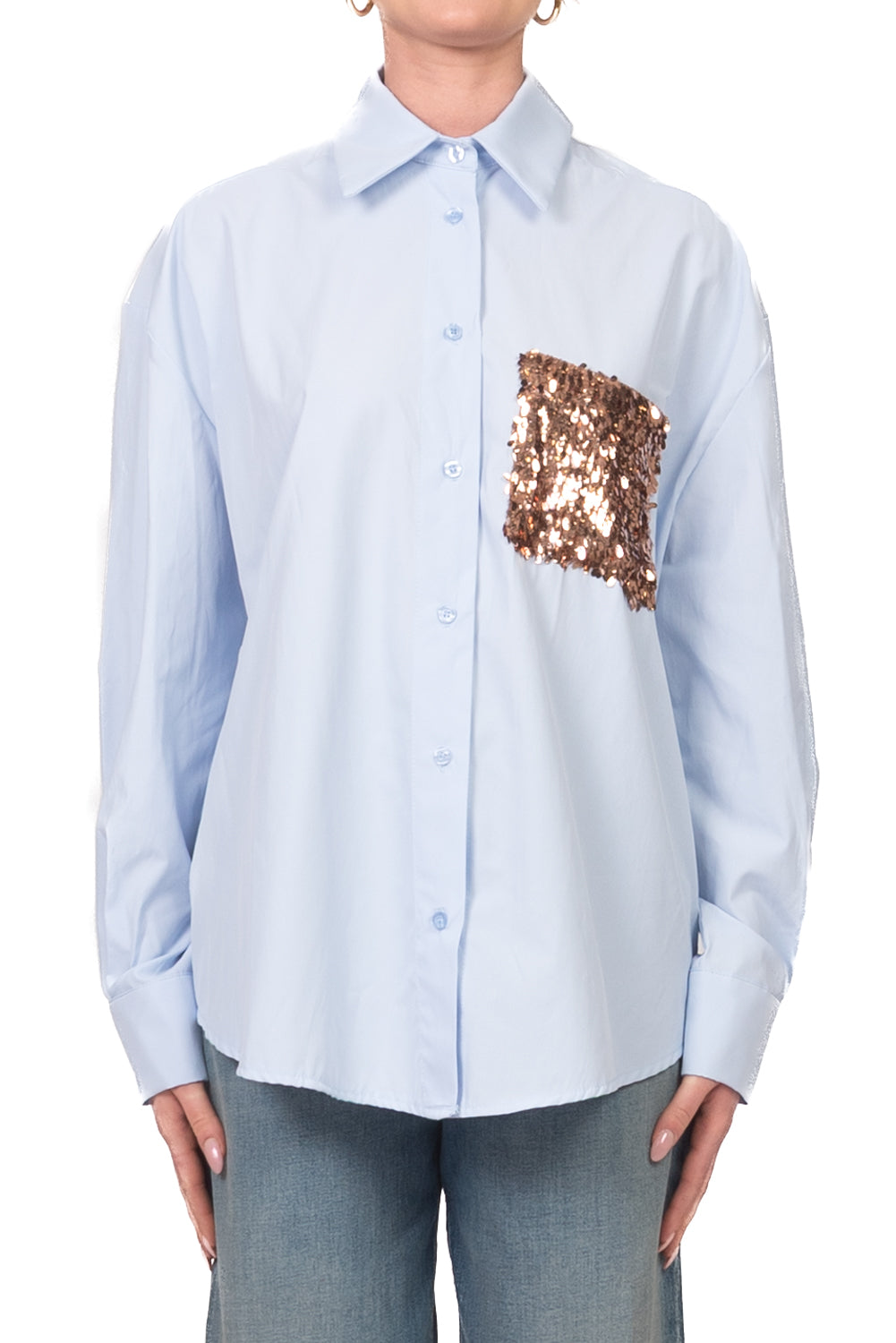 Tensione In - Camicia over tasca paillettes Art. PE260178