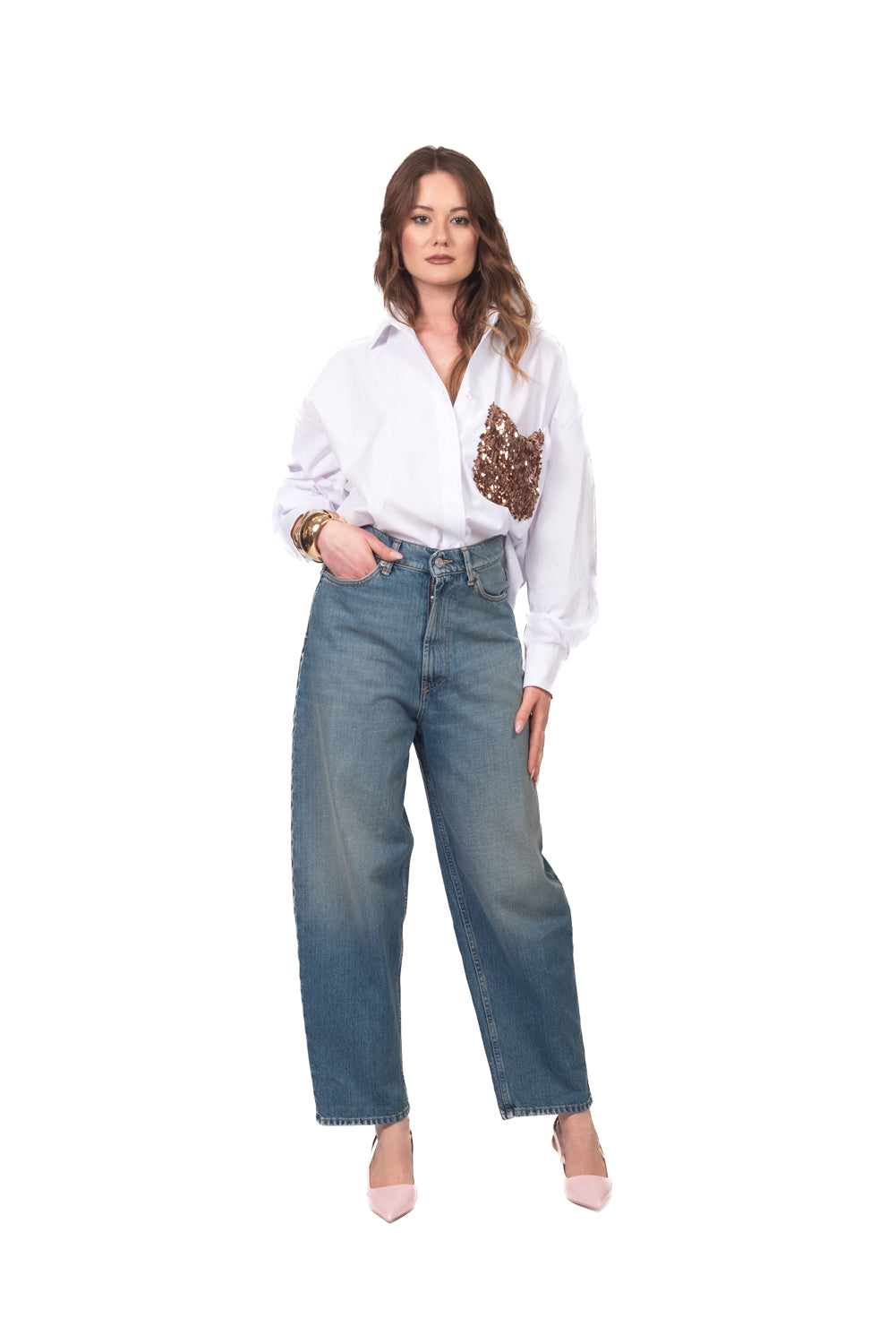 Tensione In - Camicia over tasca paillettes Art. PE260178