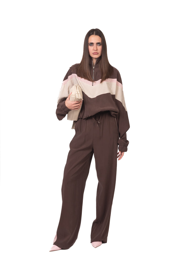 Tensione In - Pantalone cupro con banda laterale Art. 26P4584