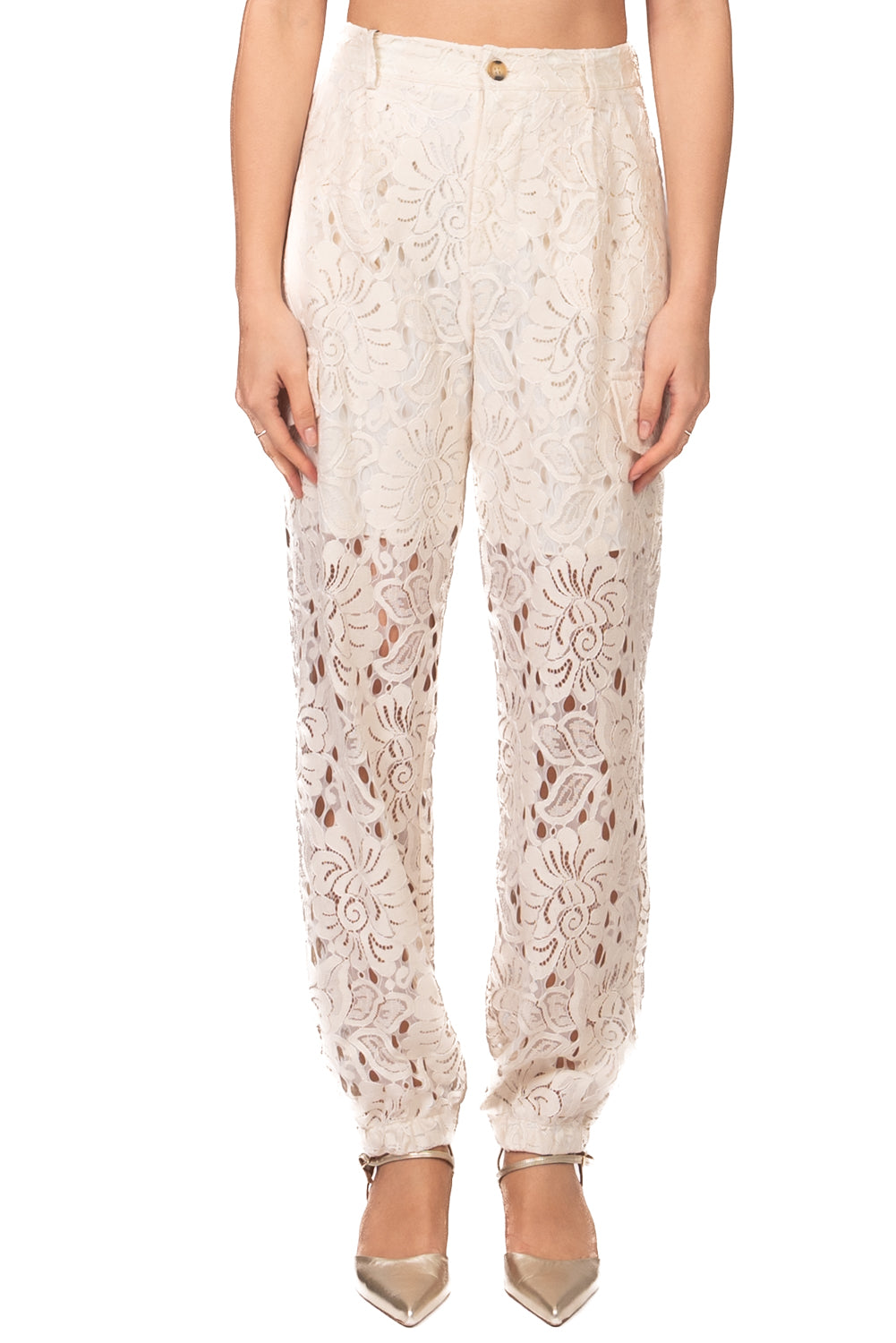 Tensione In - Pantalone cargo in pizzo Art. PE26-4219