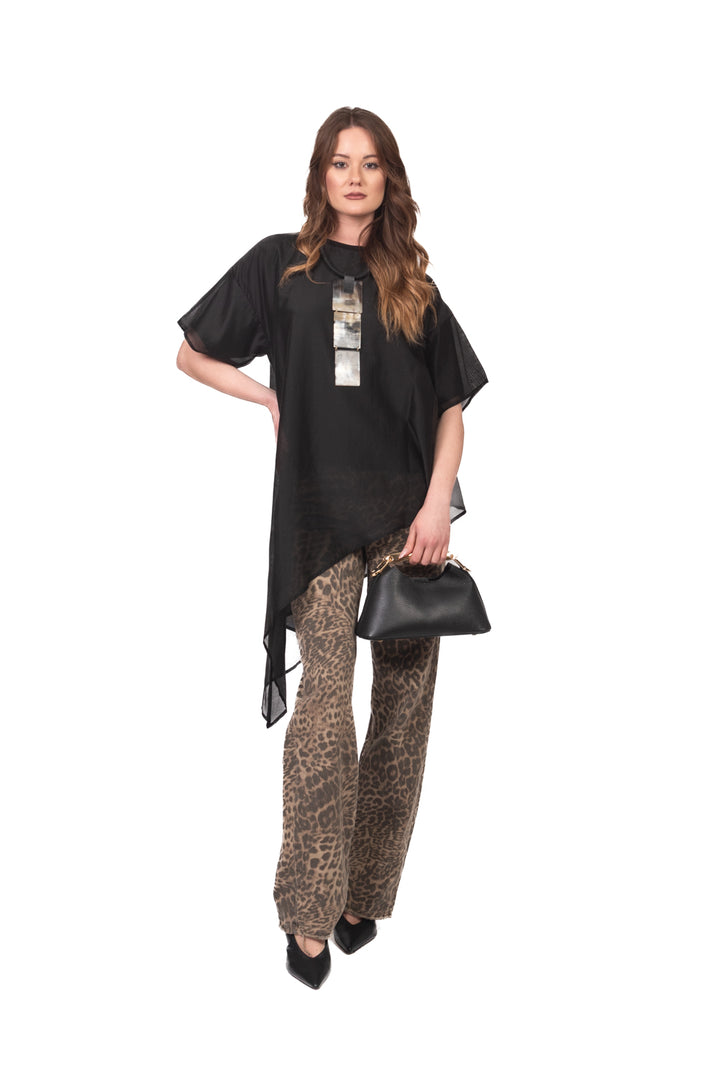 Vicolo - T-Shirt asimmetrica mussola Art. UAB0189