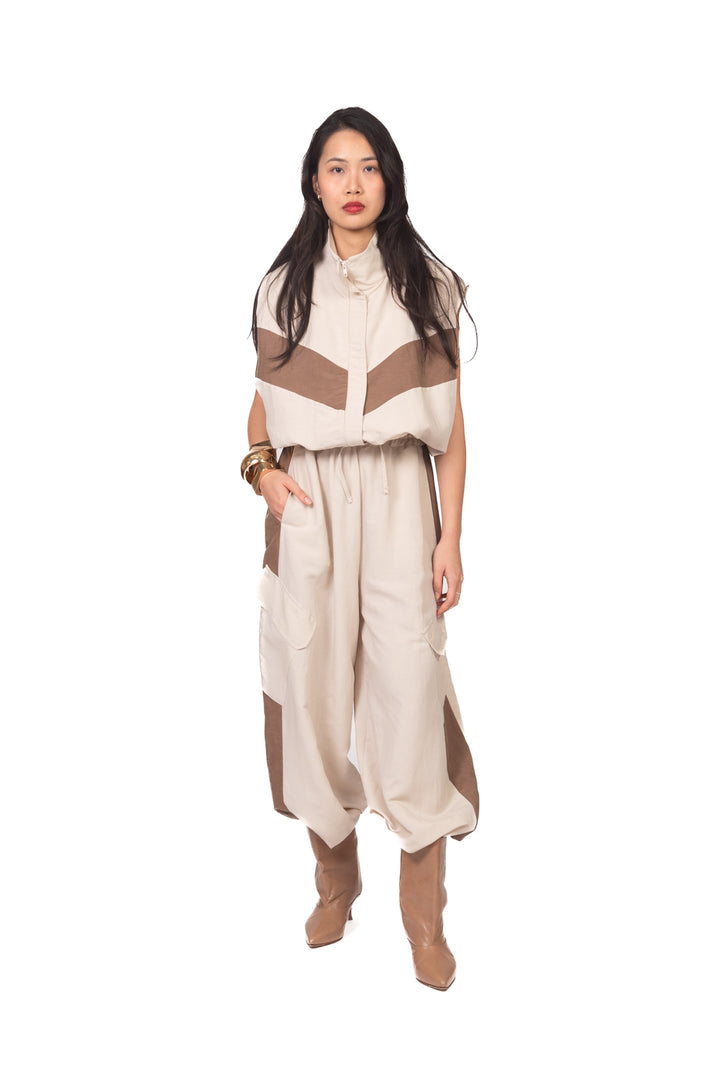Tensione In - Bomber smanicato bicolore Art. 39111