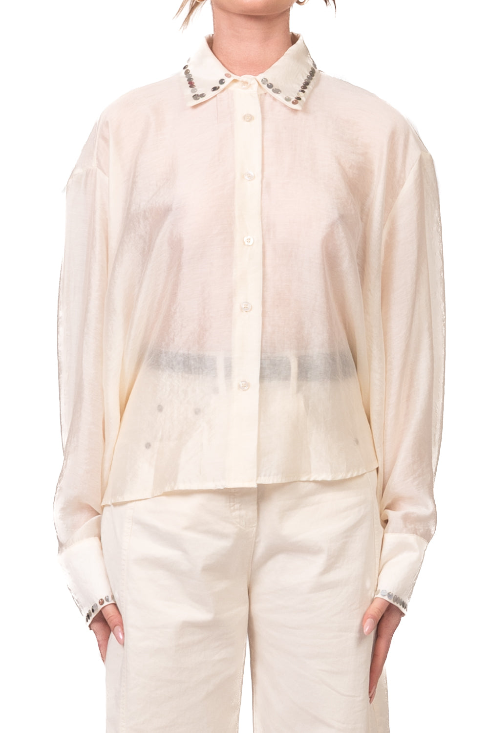 Tensione In - Camicia intarsi paillettes Art. PE260161