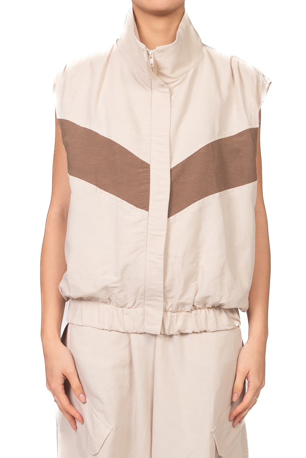 Tensione In - Bomber smanicato bicolore Art. 39111