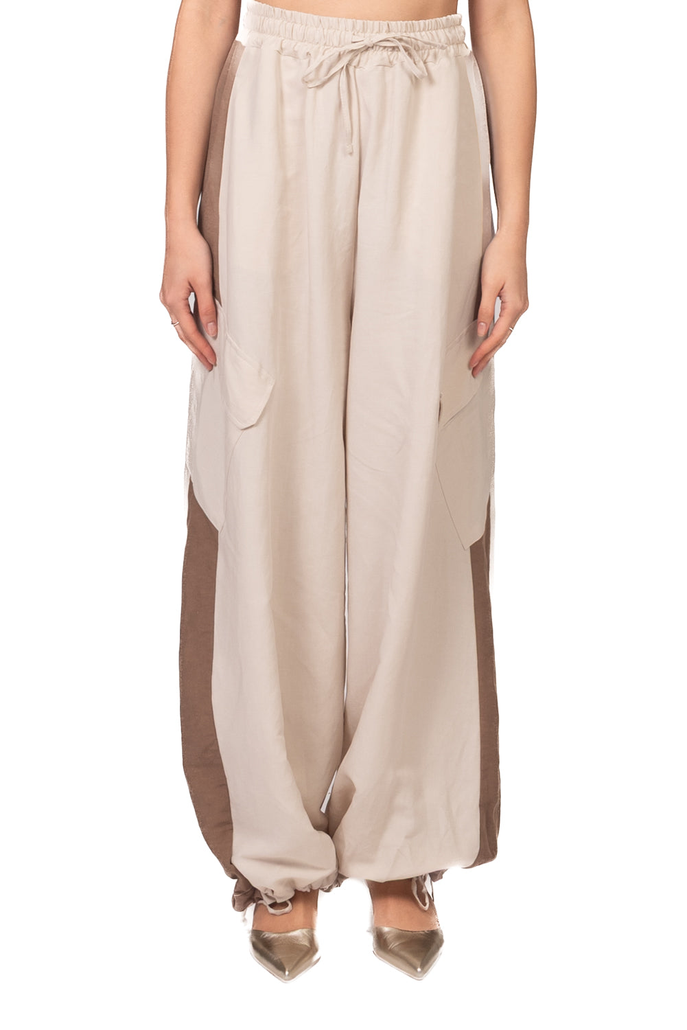 Tensione In - Pantalone cargo misto lino Art. 39112