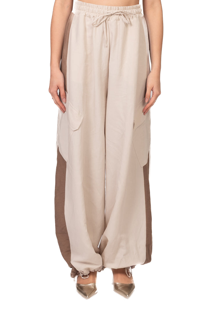 Tensione In - Pantalone cargo misto lino Art. 39112