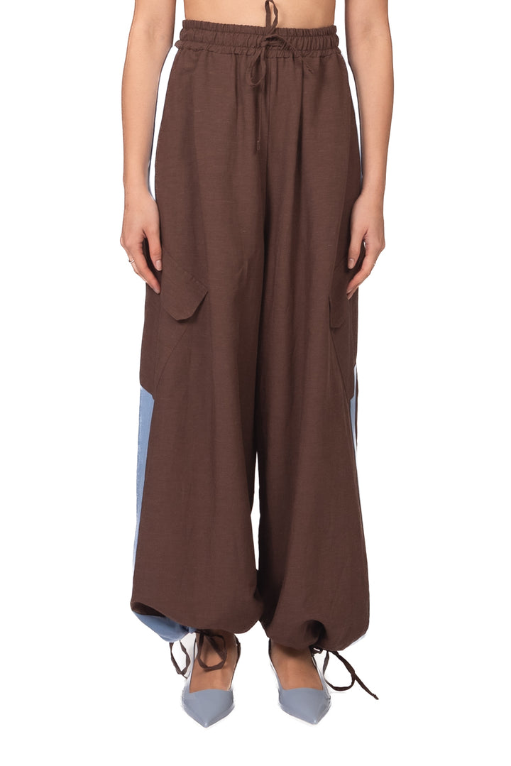Tensione In - Pantalone cargo misto lino Art. 39112