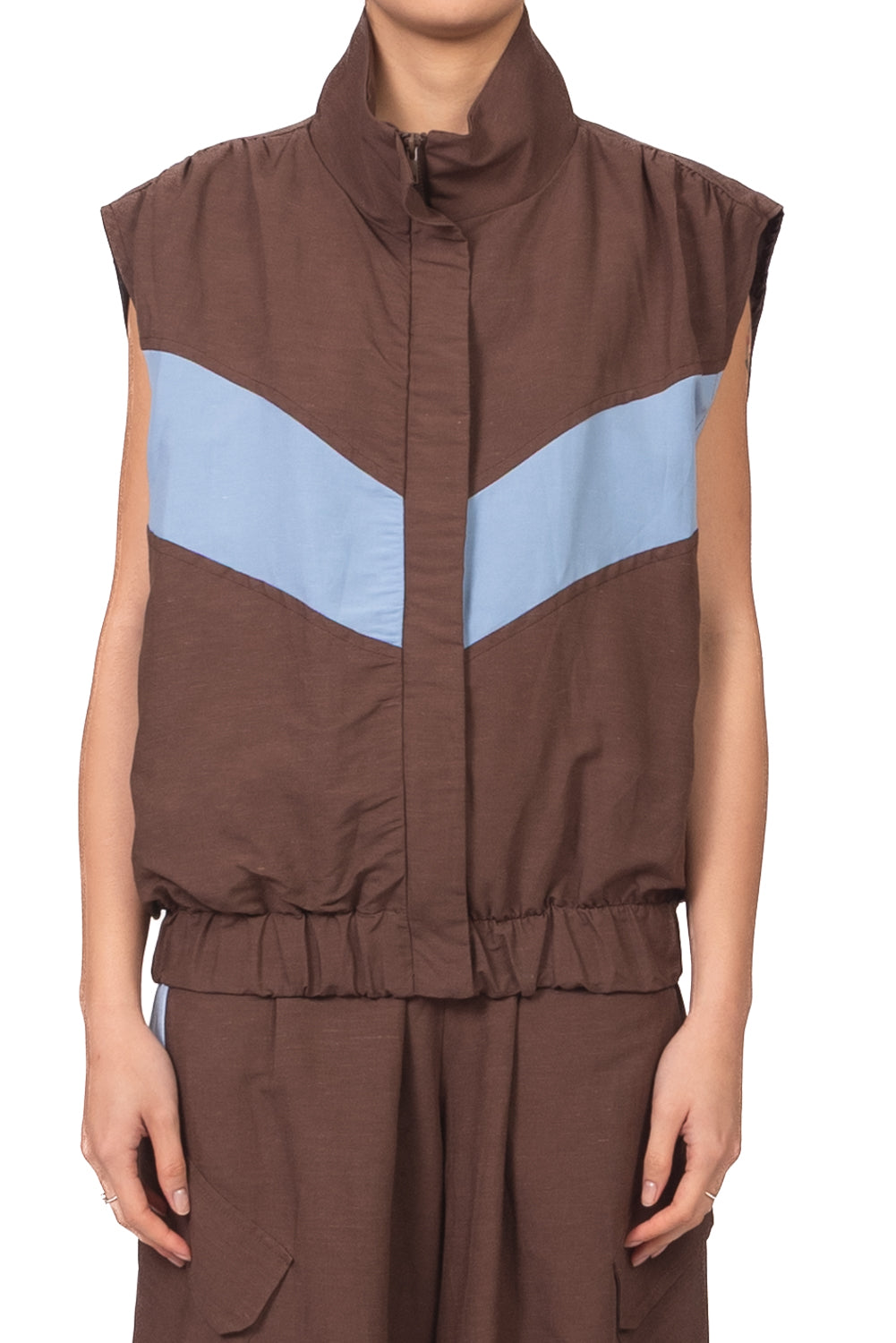 Tensione In - Bomber smanicato bicolore Art. 39111