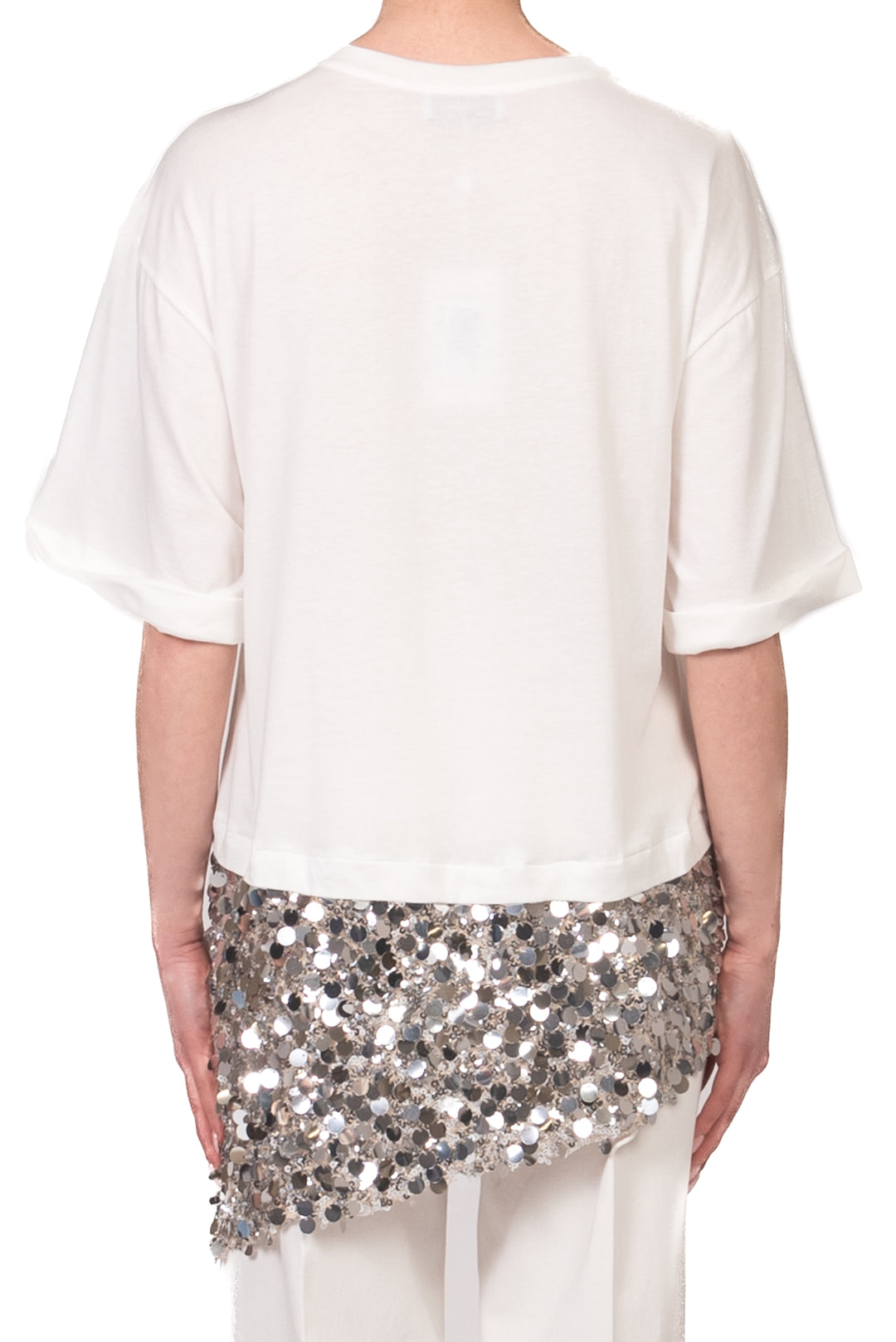 Motel - T-shirt asimmetrica con paillettes Art. S26MC32