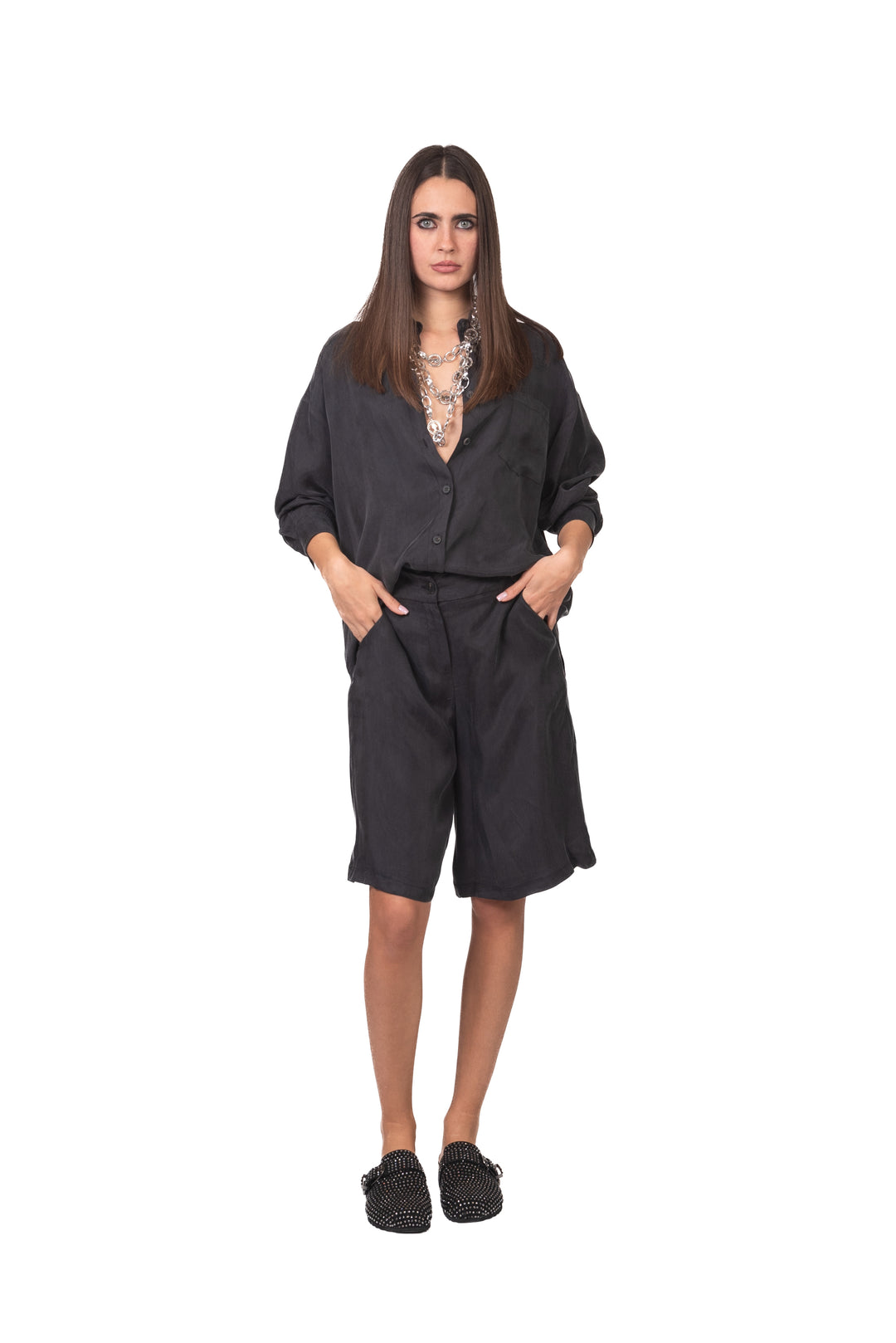 Tensione In - Camicia con taschino cupro Art. 26C4727