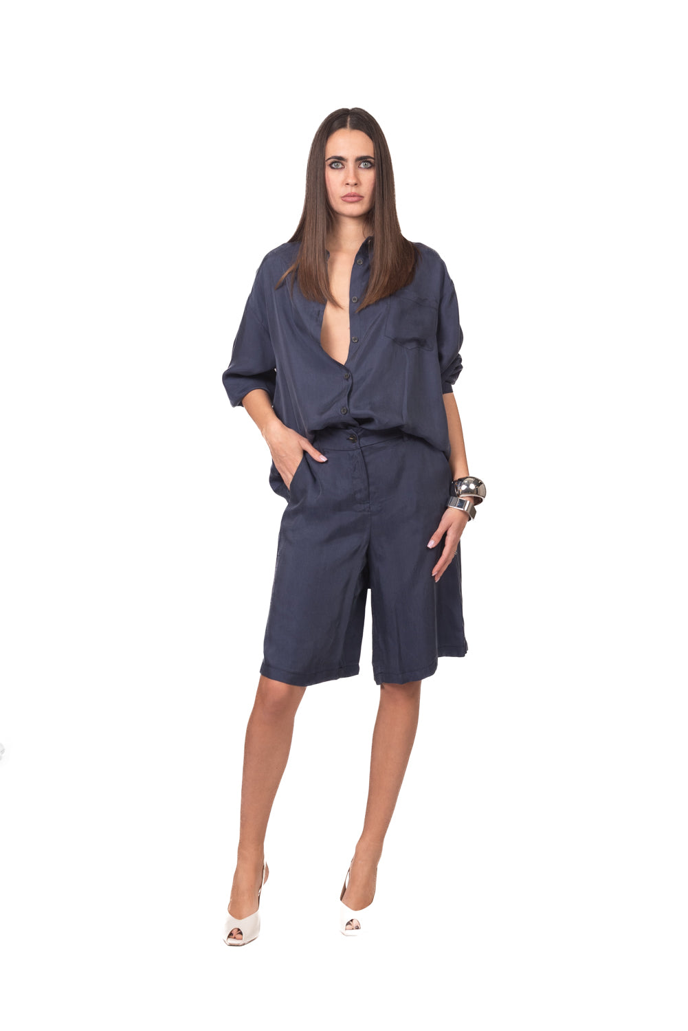 Tensione In - Camicia con taschino cupro Art. 26C4727