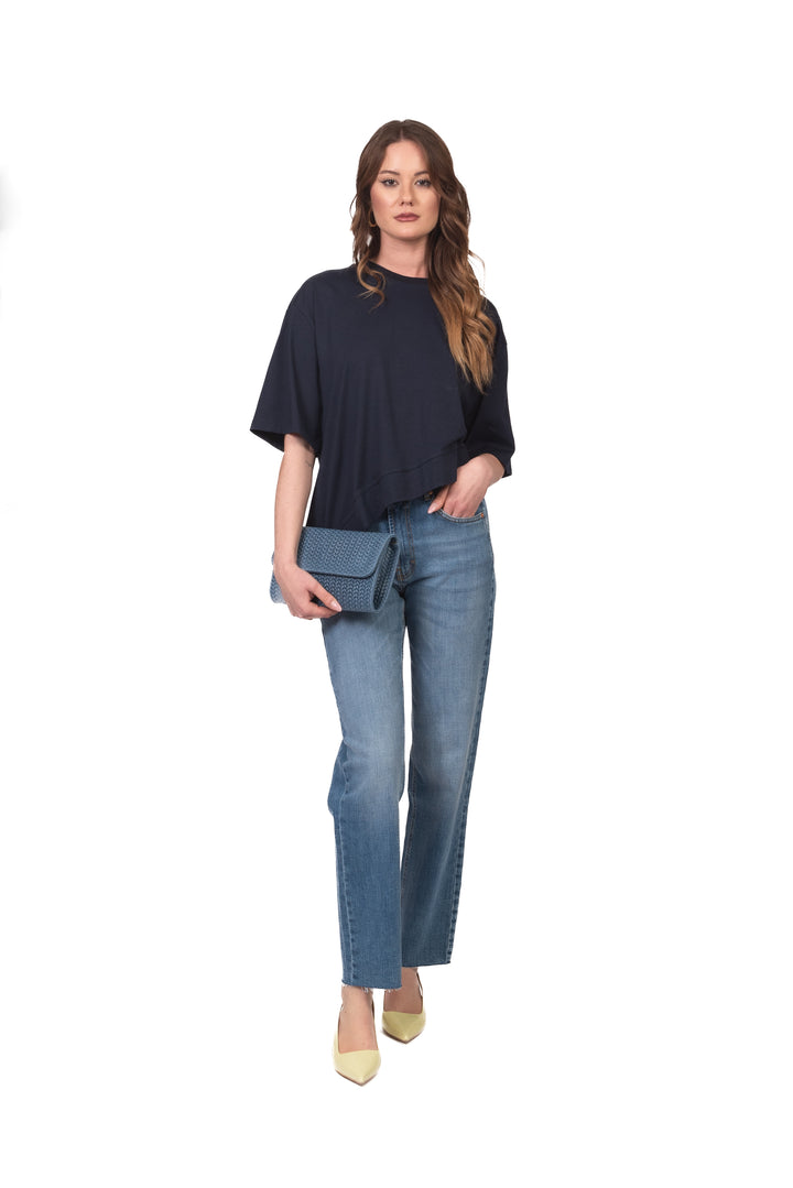 Vicolo - T-Shirt basic asimmetrica Art. UAB0281