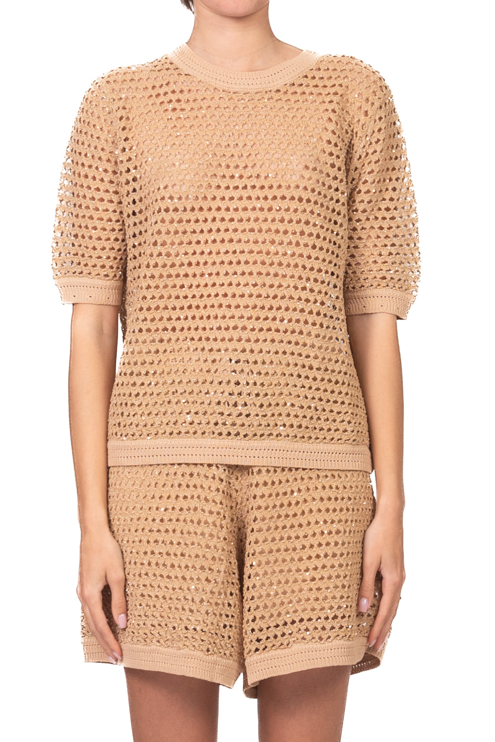 Vicolo - Maglia crochet micro paillettes Art. 5AB5018