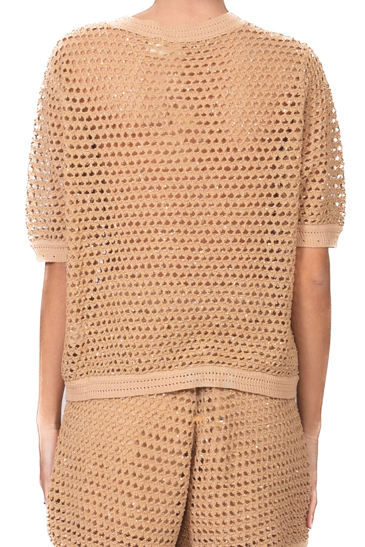 Vicolo - Maglia crochet micro paillettes Art. 5AB5018