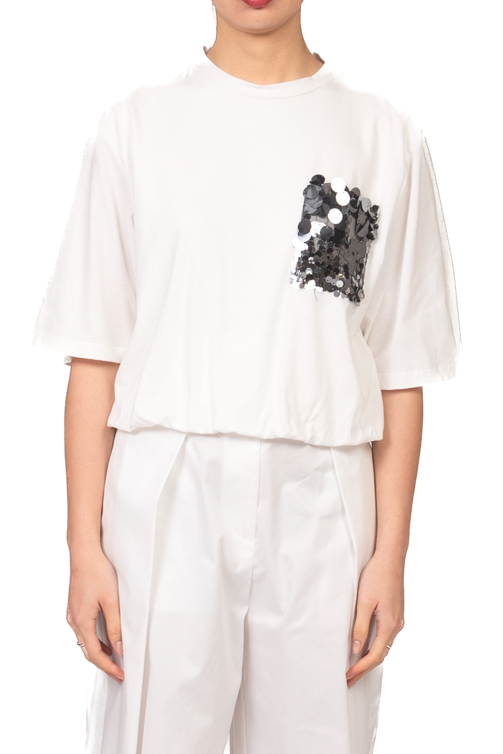 Motel - T-shirt palloncino con tasca paillettes Art. 39022G