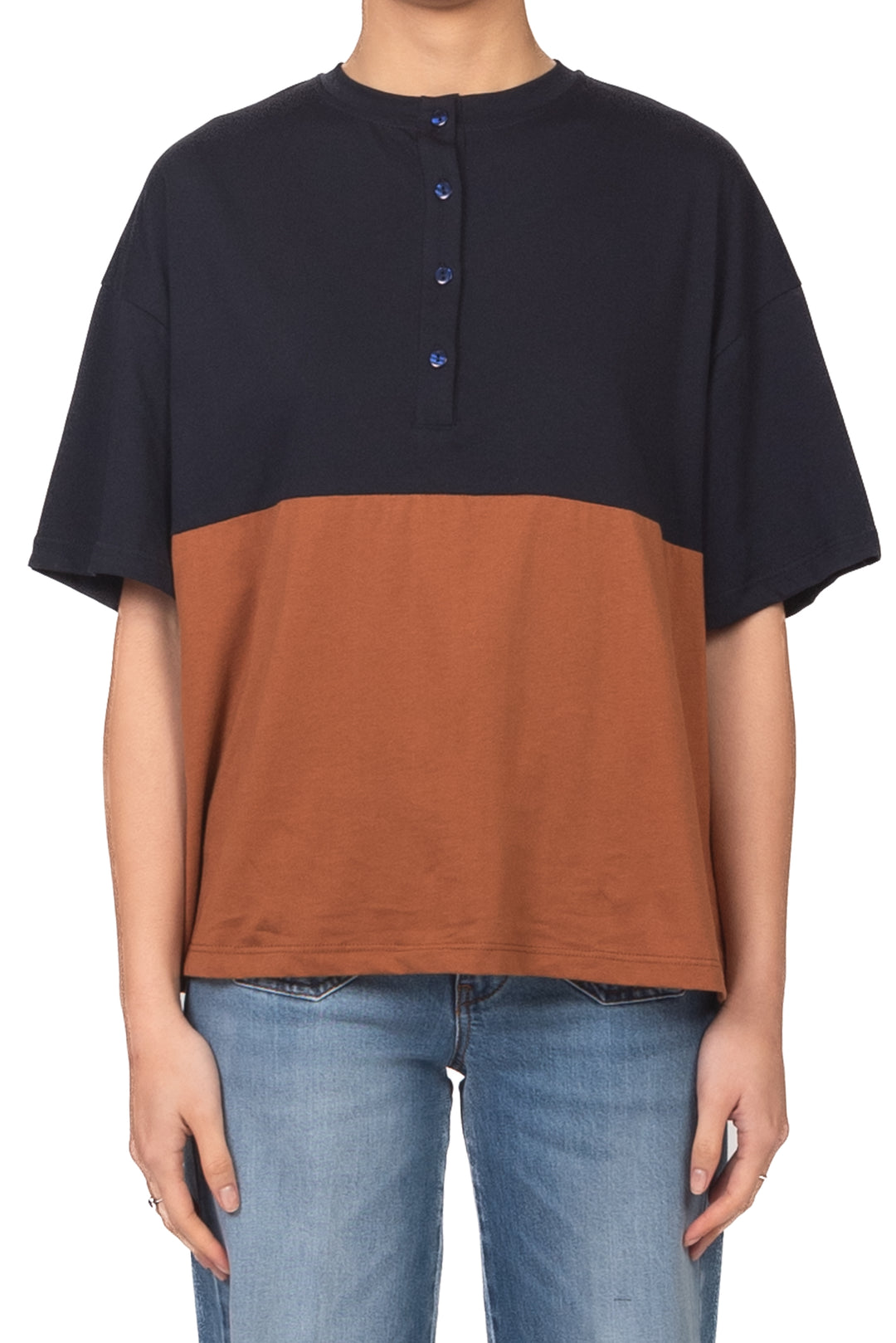 Tensione In - T-shirt serafino bicolore Art. 26M4726