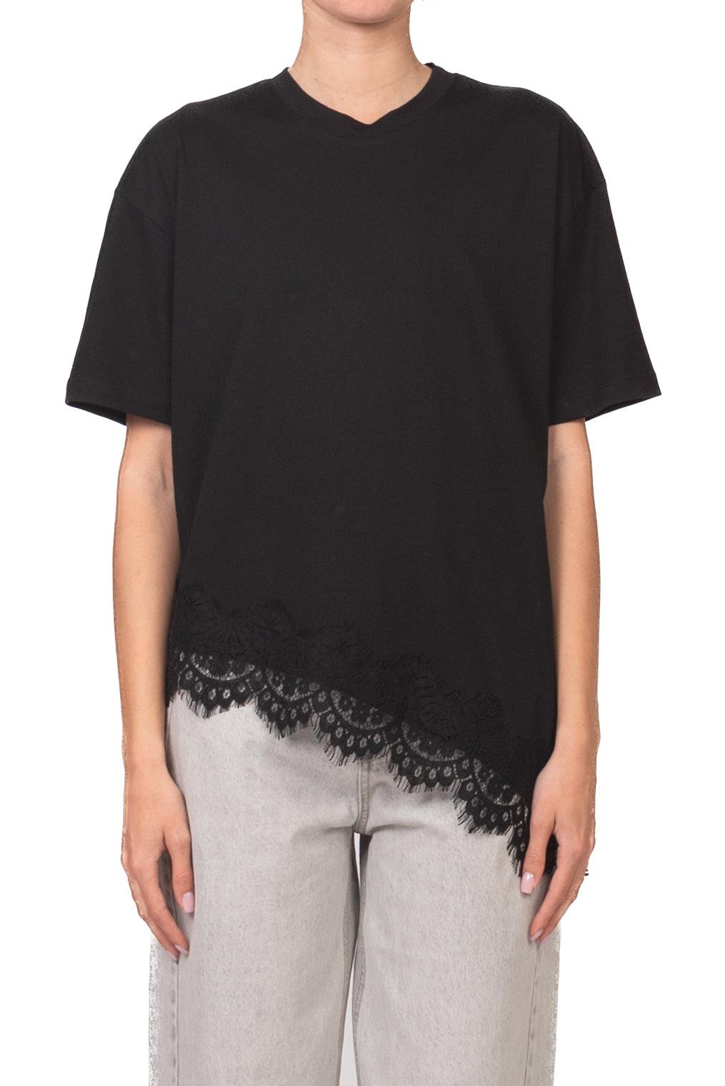 Vicolo - T-shirt asimmetrica con pizzo Art. RAB0598