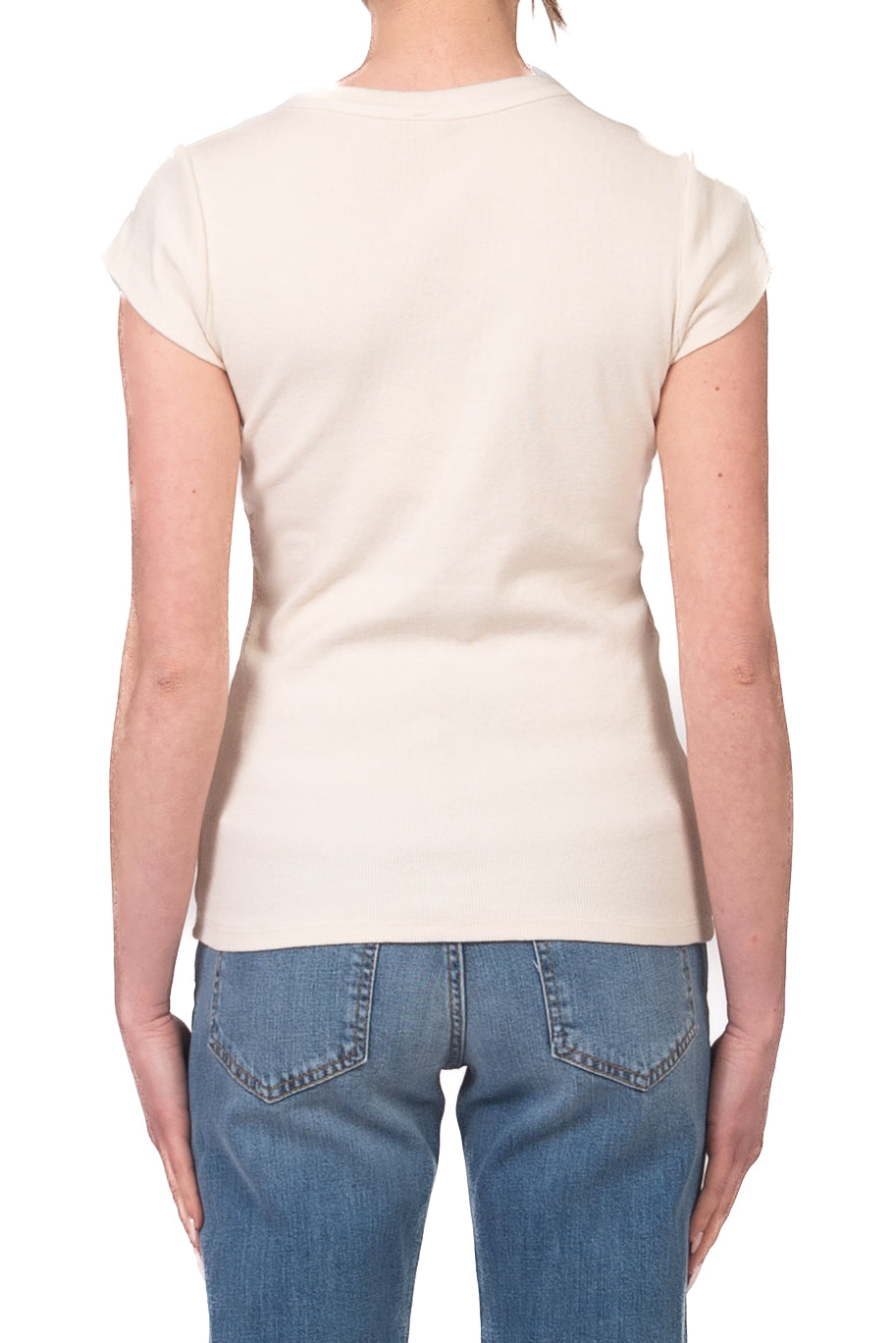 Tensione In - T-shirt costine scollo v Art. 21005