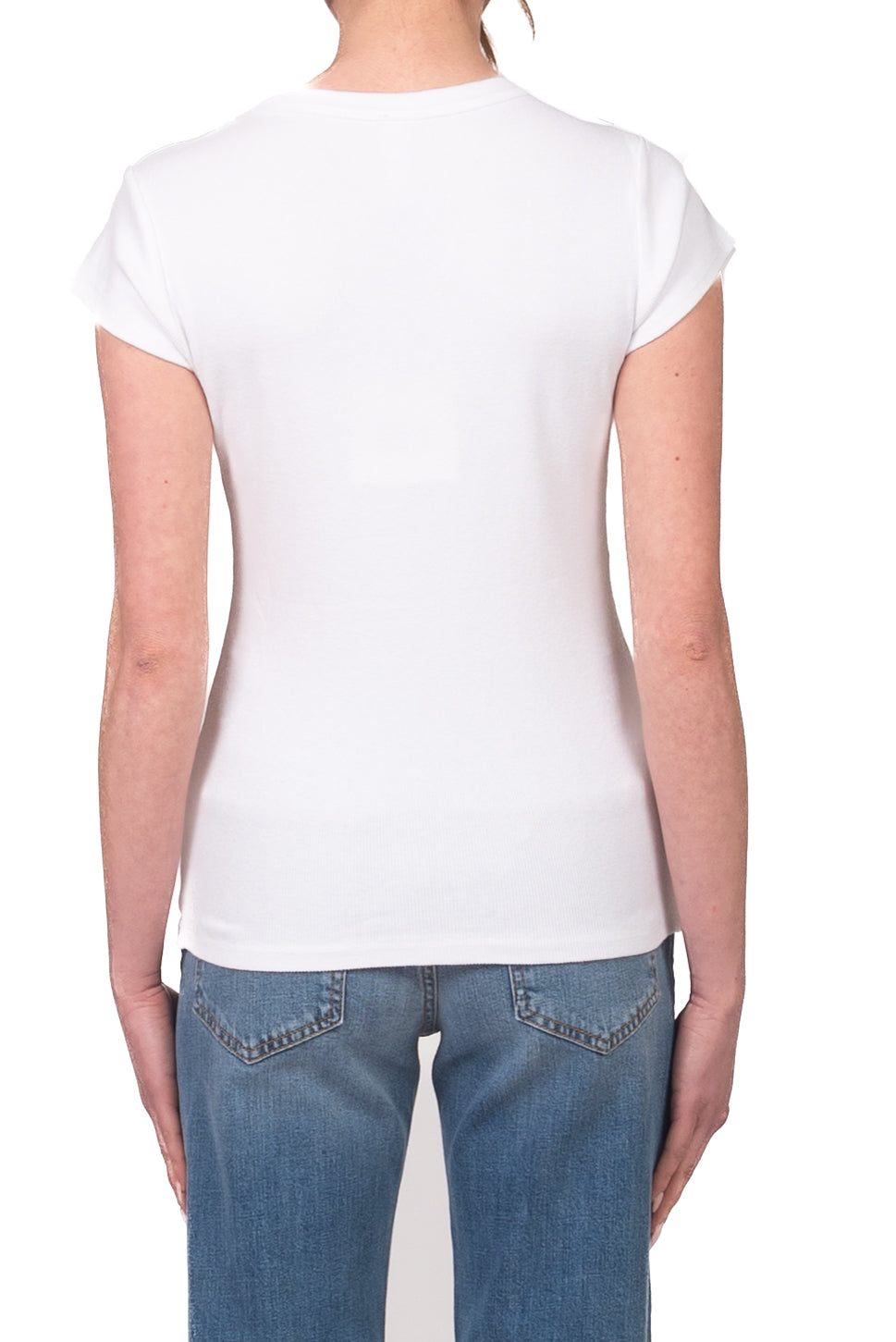 Tensione In - T-shirt costine scollo v Art. 21005