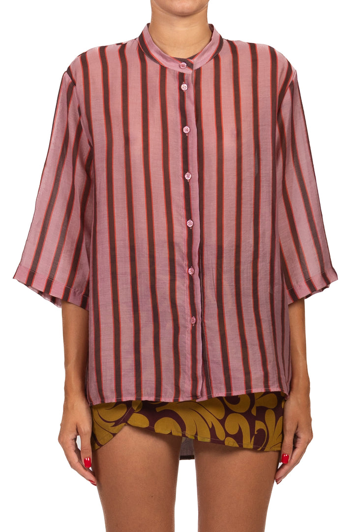 Dixie - Camicia rigata collo coreano Art. CFRN2HN
