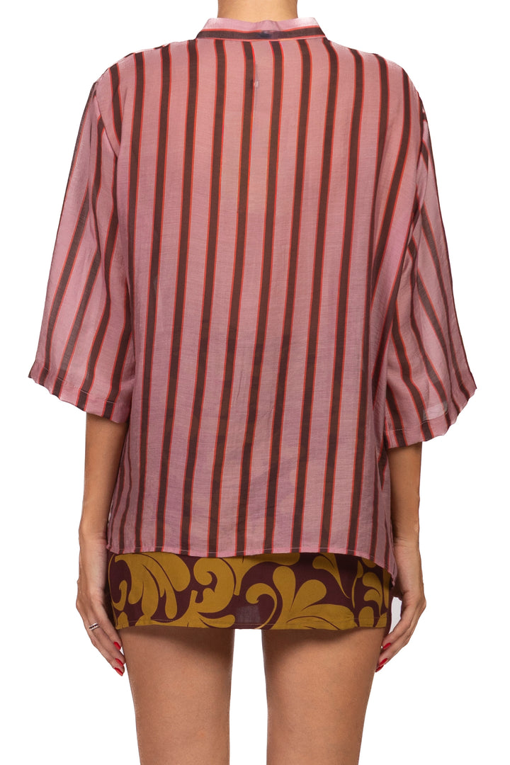 Dixie - Camicia rigata collo coreano Art. CFRN2HN