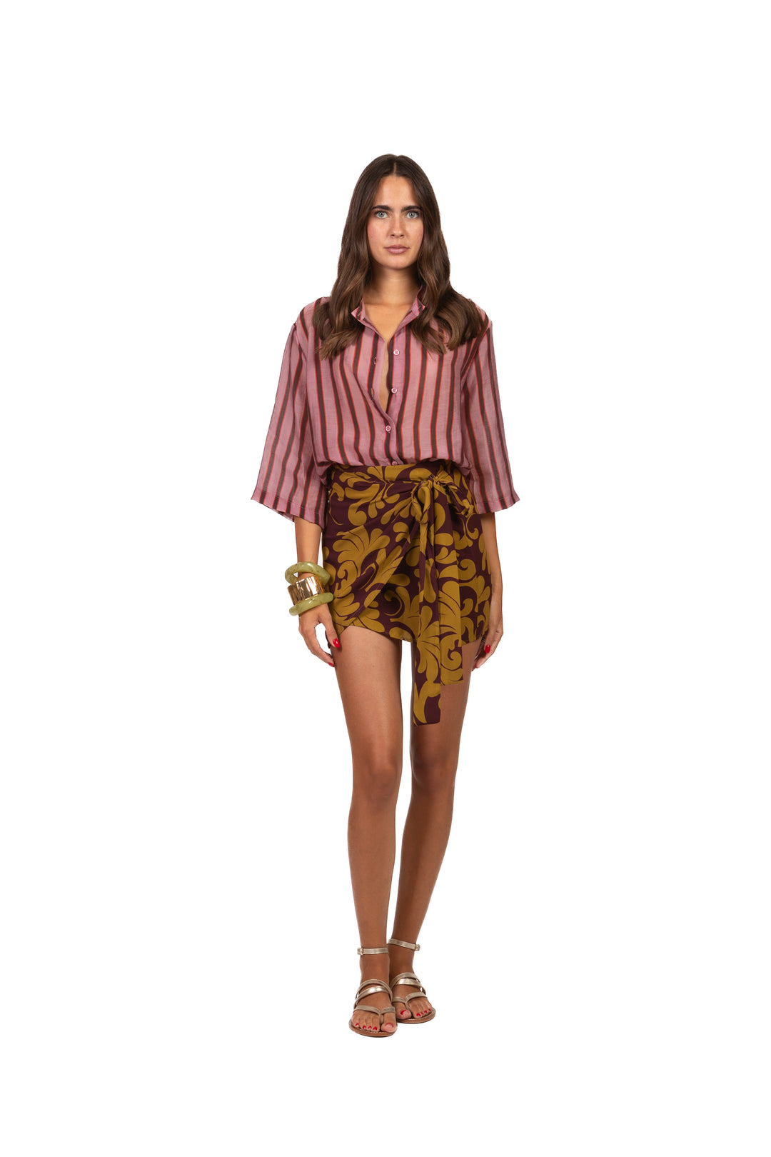 Dixie - Camicia rigata collo coreano Art. CFRN2HN