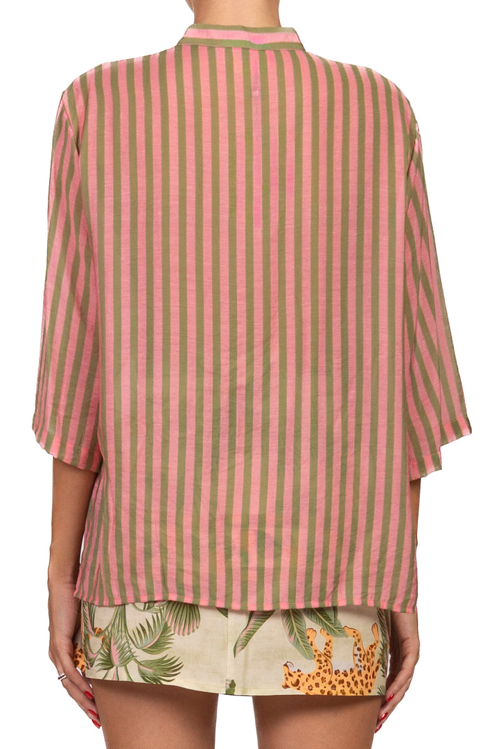 Dixie - Camicia rigata collo coreano Art. CFRN1KR