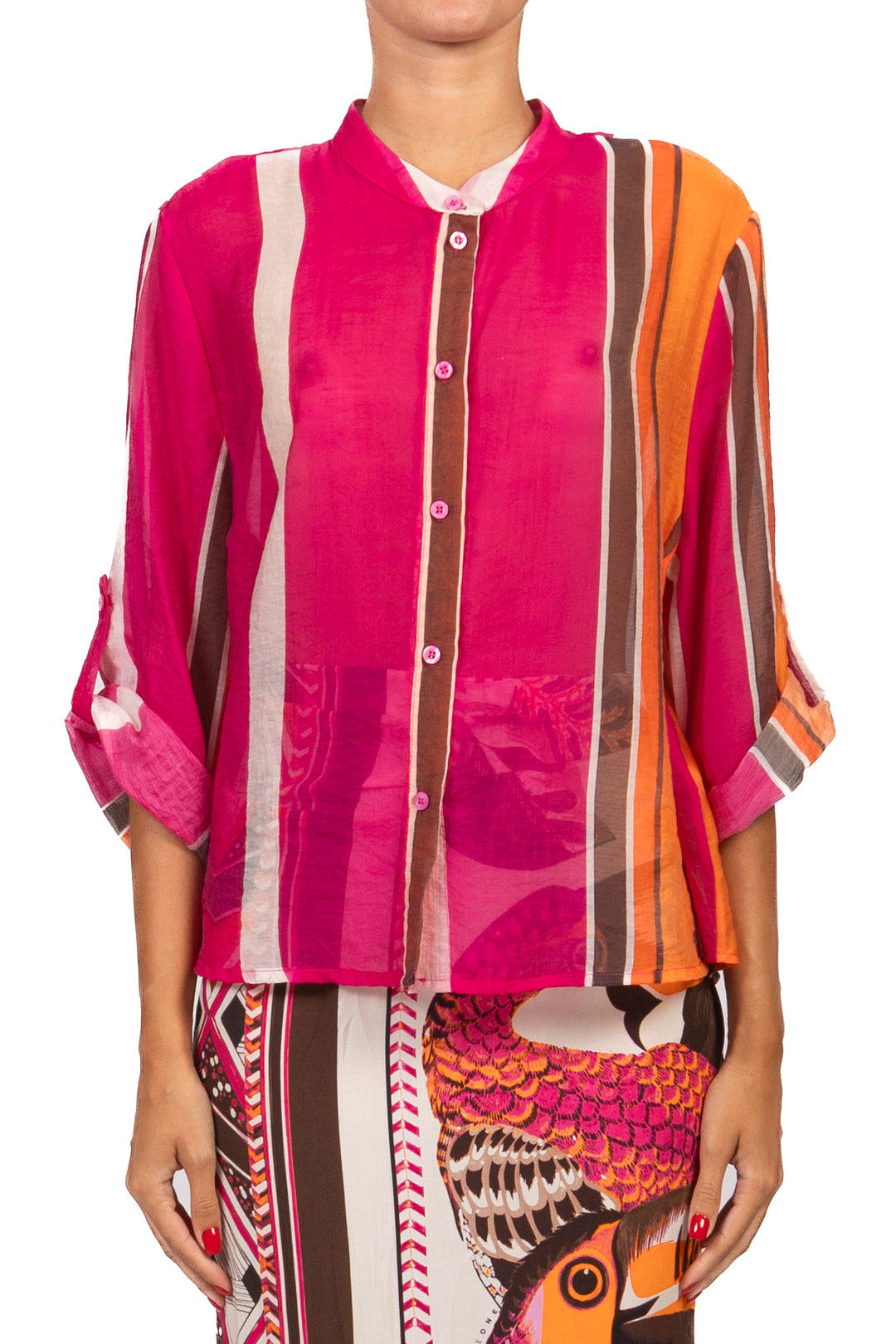 Have One - Camicia rigata collo coreano Art. CVS-Q504