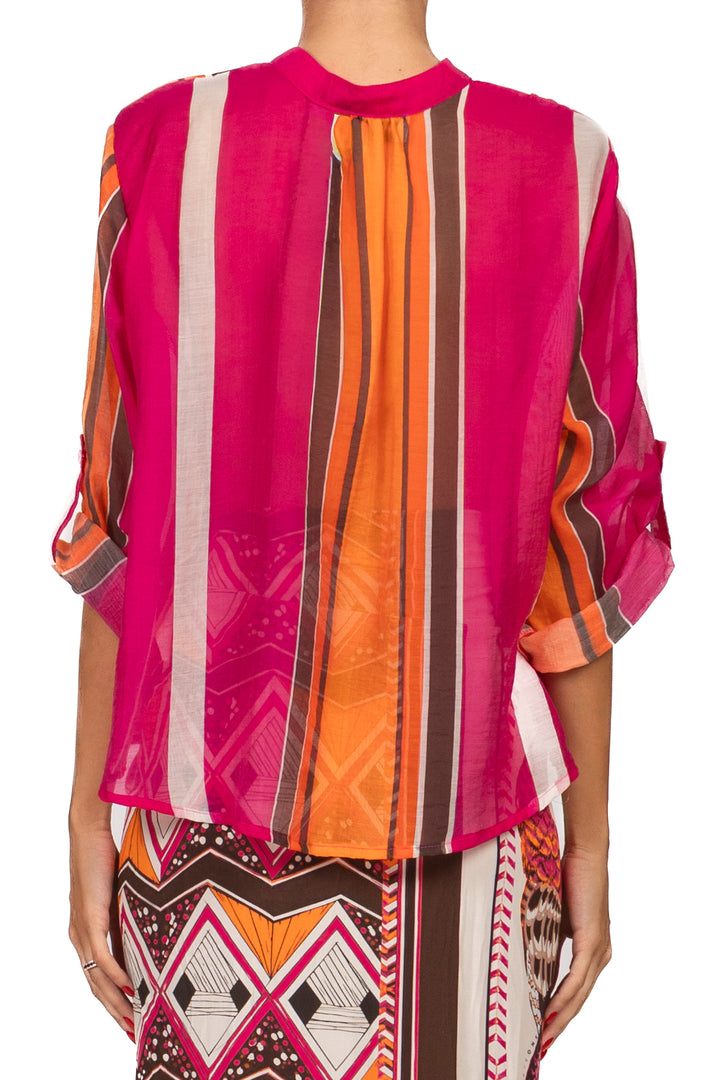 Have One - Camicia rigata collo coreano Art. CVS-Q504