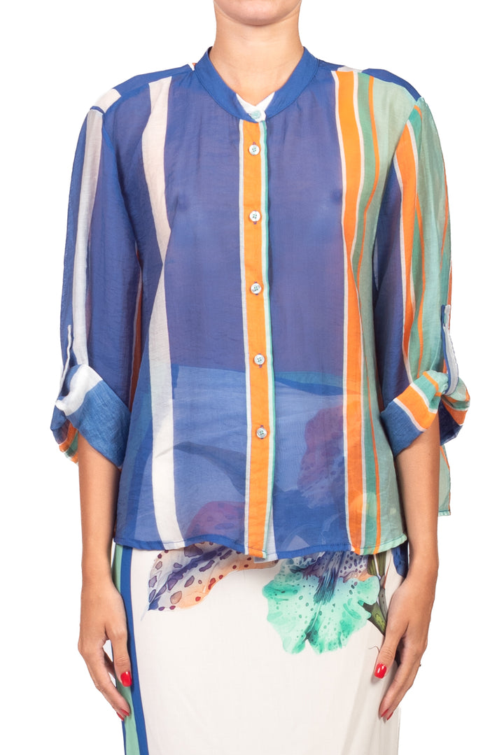 Have One - Camicia rigata collo coreano Art. CVS-Q504
