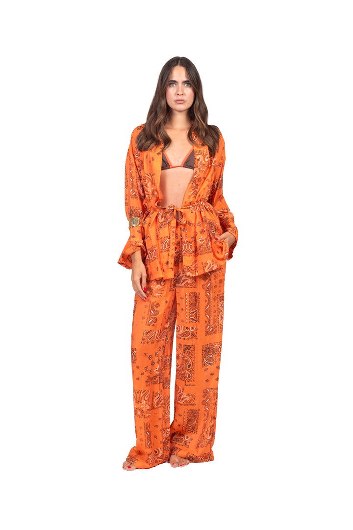 Vicolo - Completo kimono e pantalone palazzo fantasia bandana Art. TAB3414