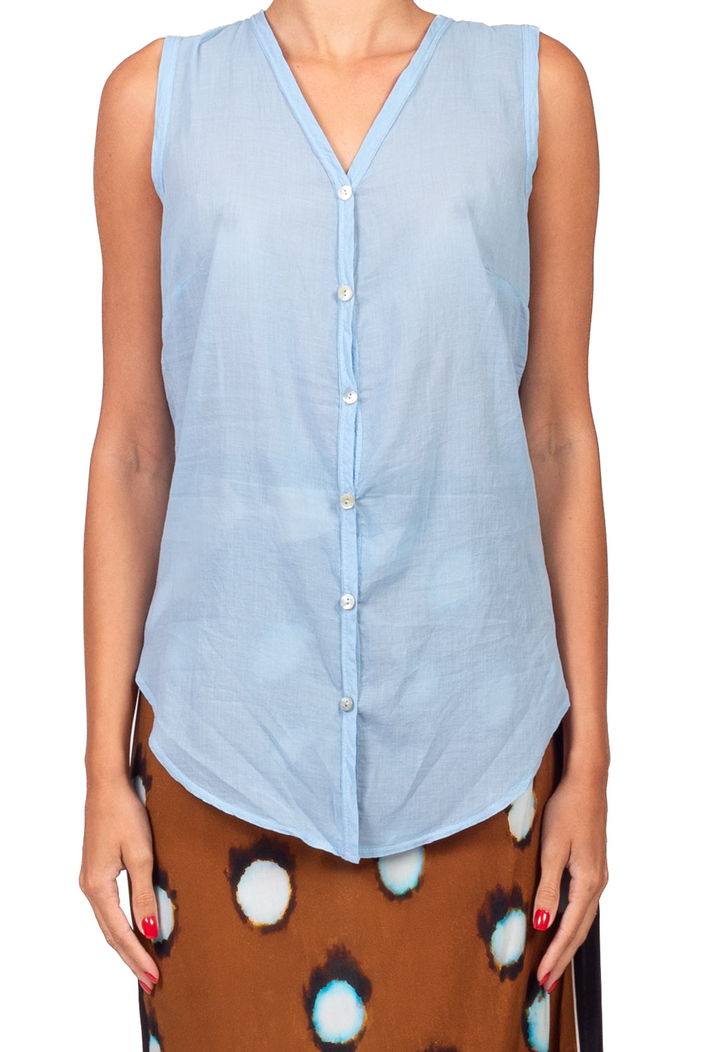 Tensione in - Camicia smanicata in mussola Art. F9140C35RPE26
