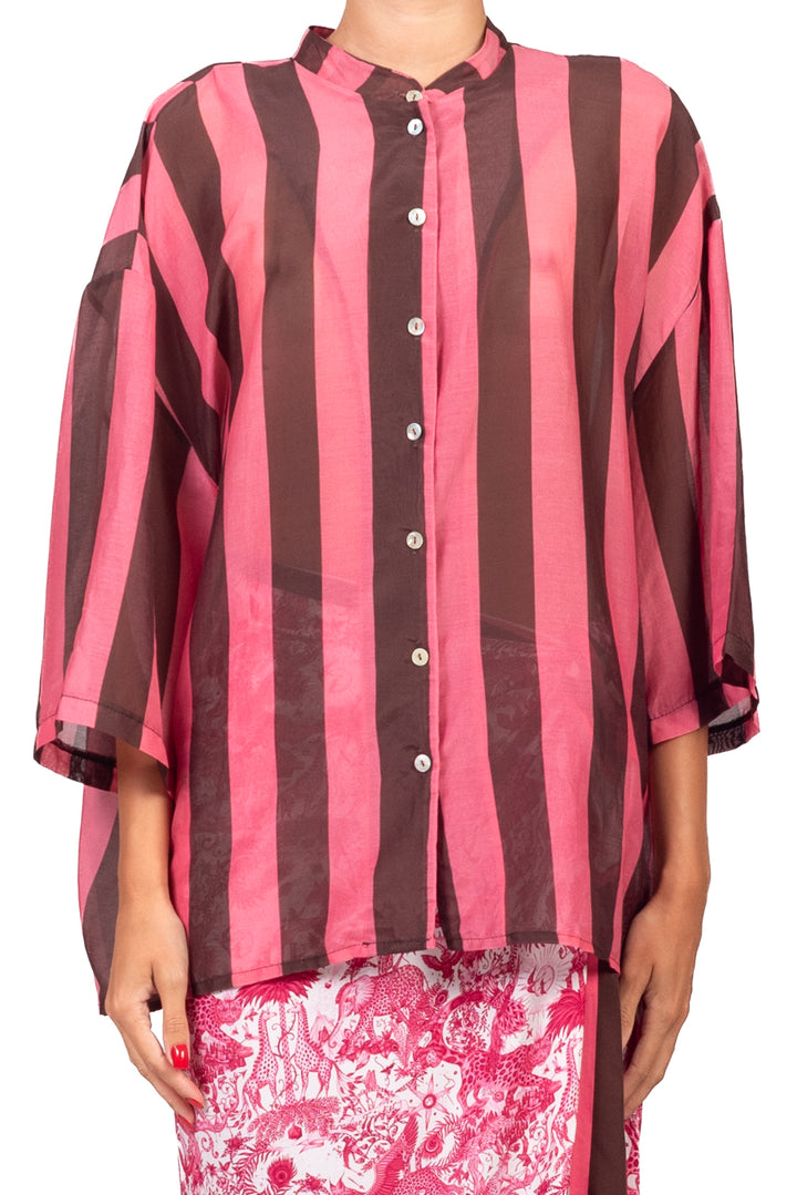 Tensione In - Camicia in mussola  rigata  Art. 40002