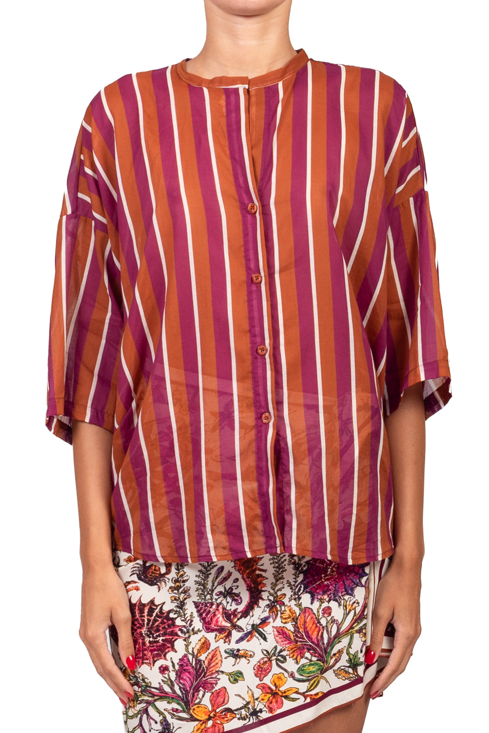 Tensione In - Camicia in mussola rigata Art. PE260537