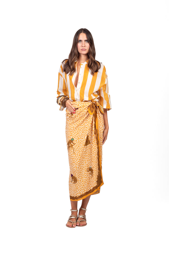Tensione In - Camicia rigata mussola collo coreana Art. 40058