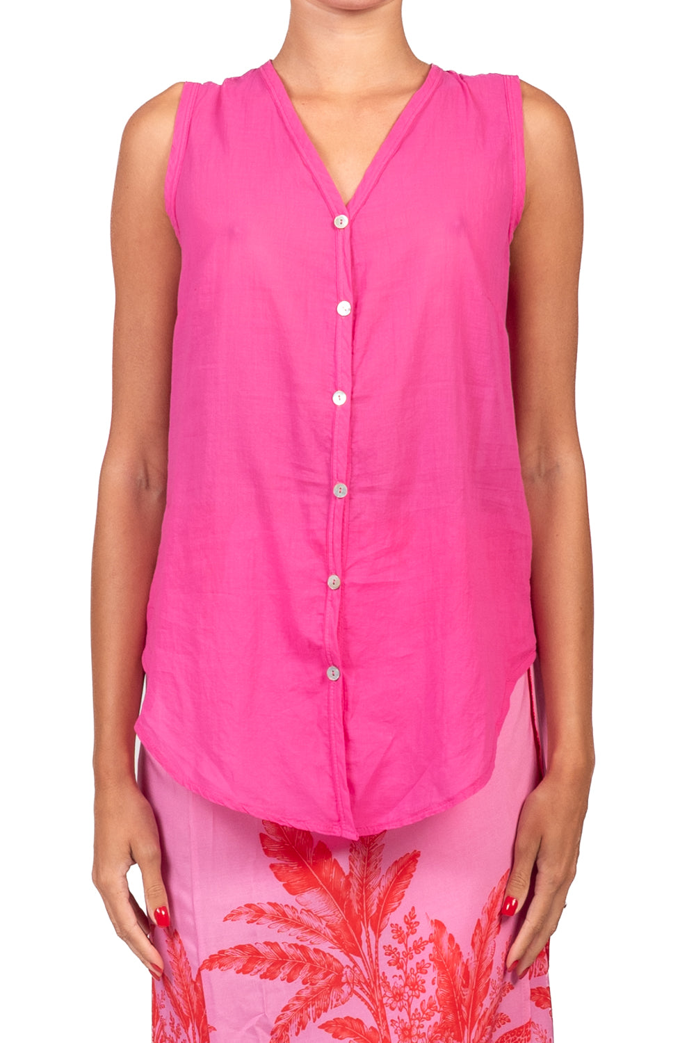Tensione in - Camicia smanicata in mussola Art. F9140C35RPE26