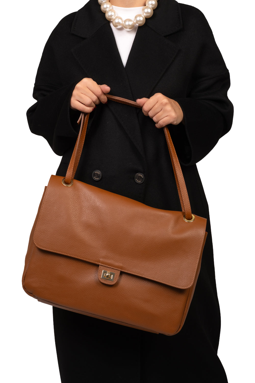 Upper - Borsa cartella maxi con chiusura lucchetto