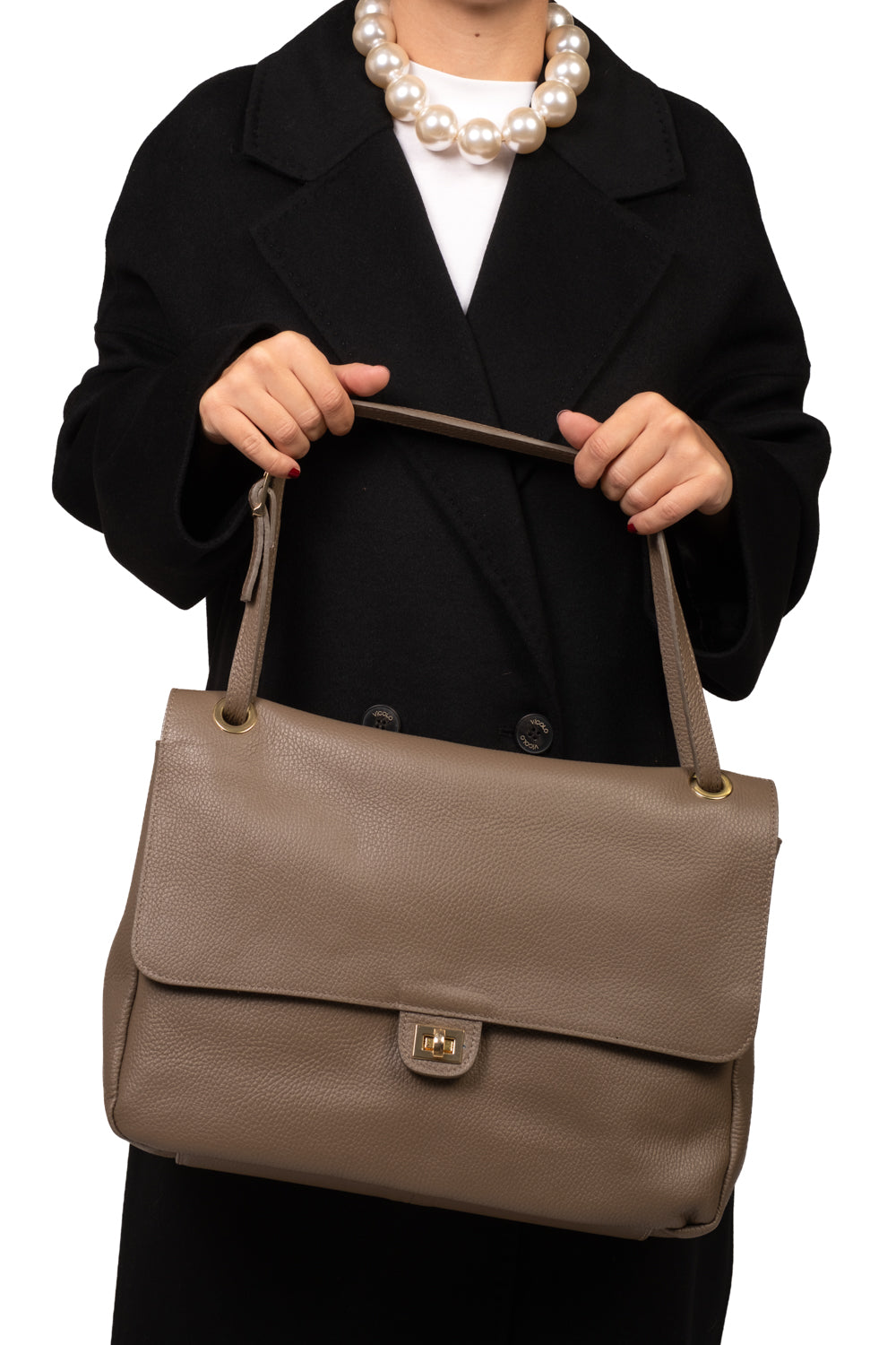 Upper - Borsa cartella maxi con chiusura lucchetto