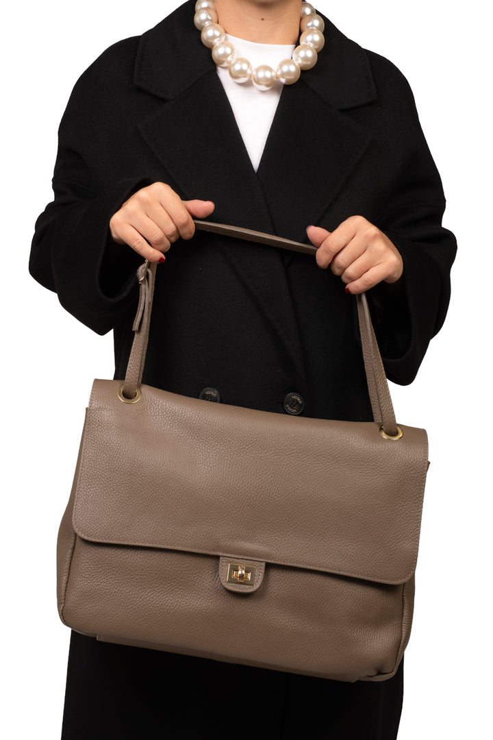 Upper - Borsa cartella maxi con chiusura lucchetto