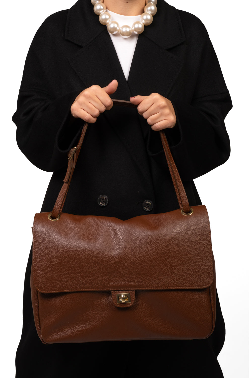 Upper - Borsa cartella maxi con chiusura lucchetto
