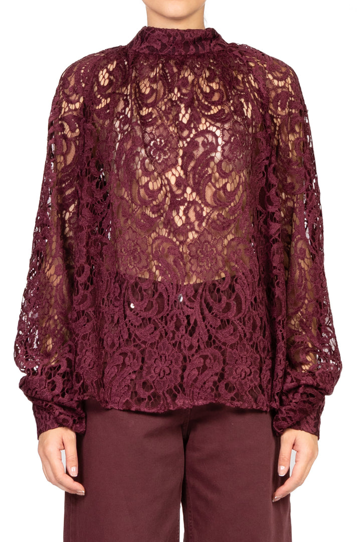 Tensione In - Blusa pizzo manica palloncino Art. 26C629