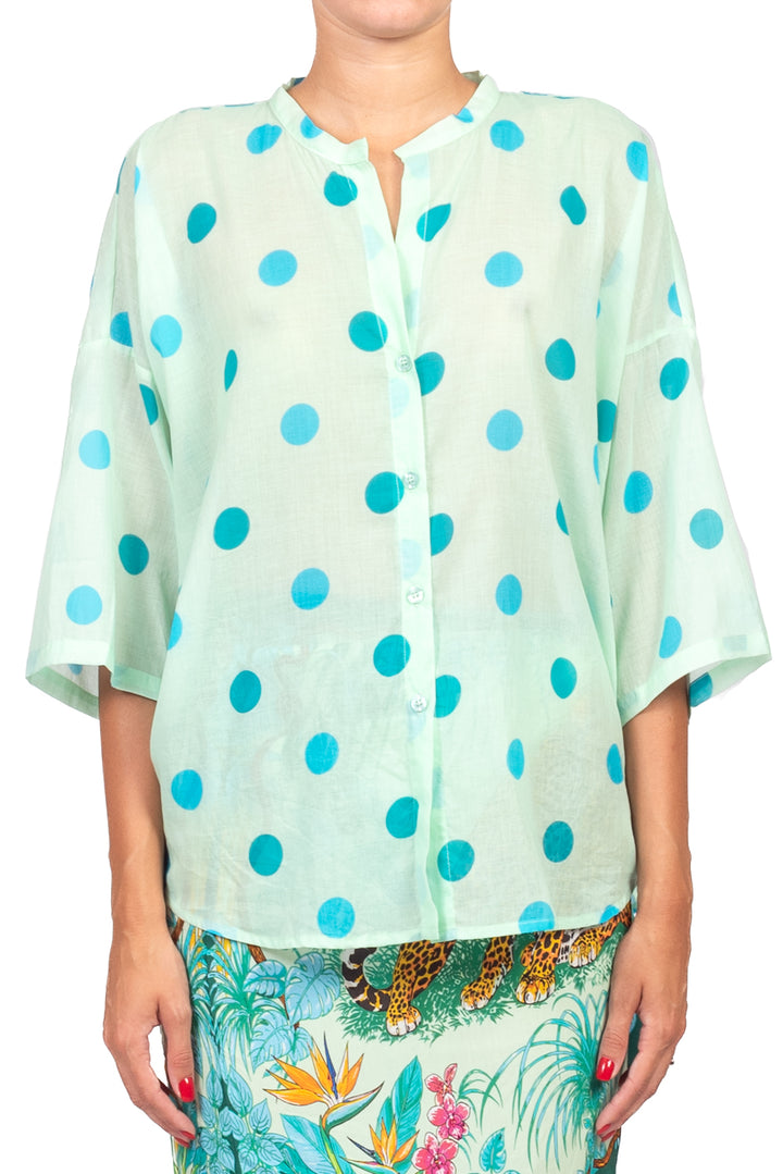 Tensione In - Camicia mussola stampa pois Art. PE260528