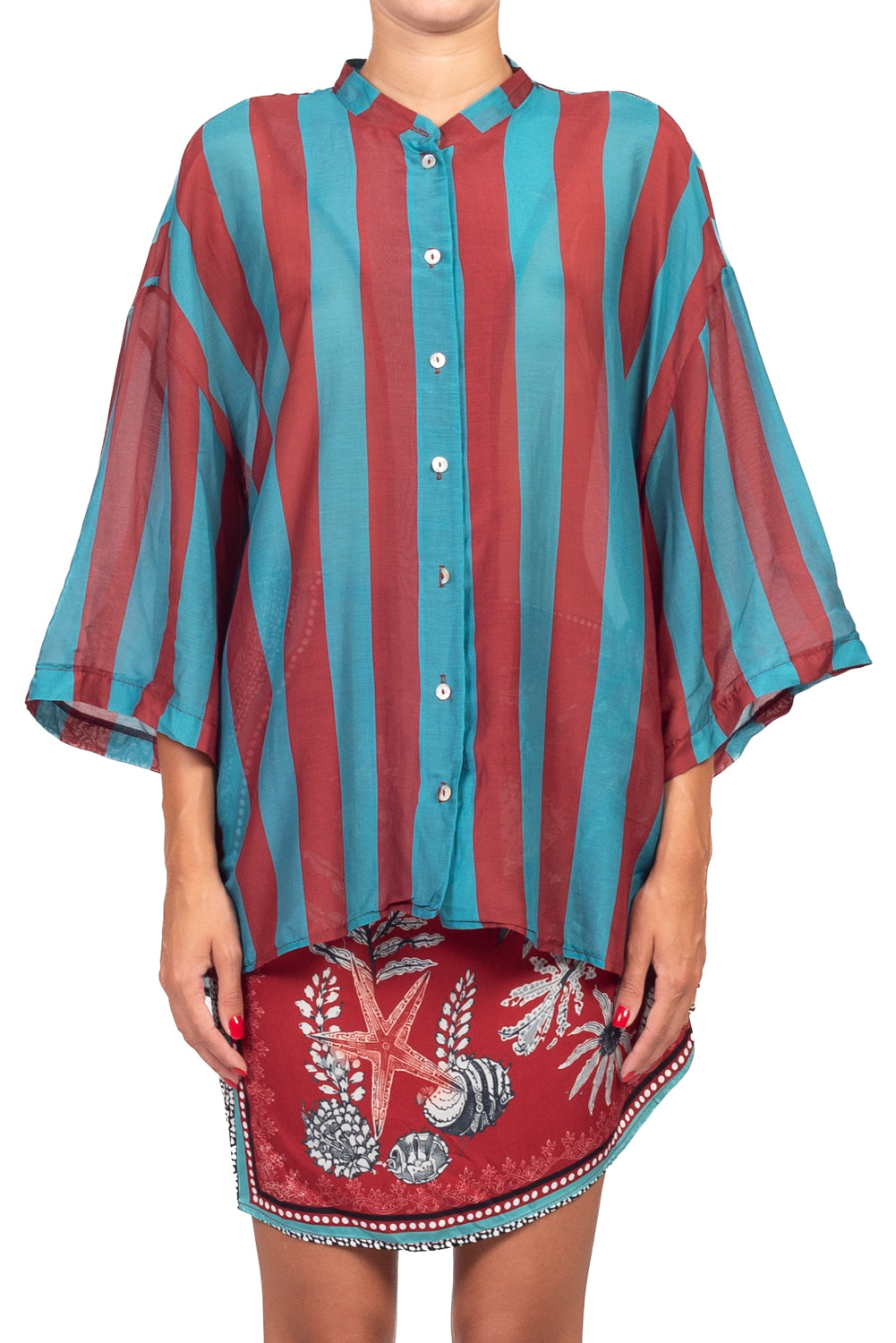 Tensione in - Camicia in mussola  rigata Art.39999