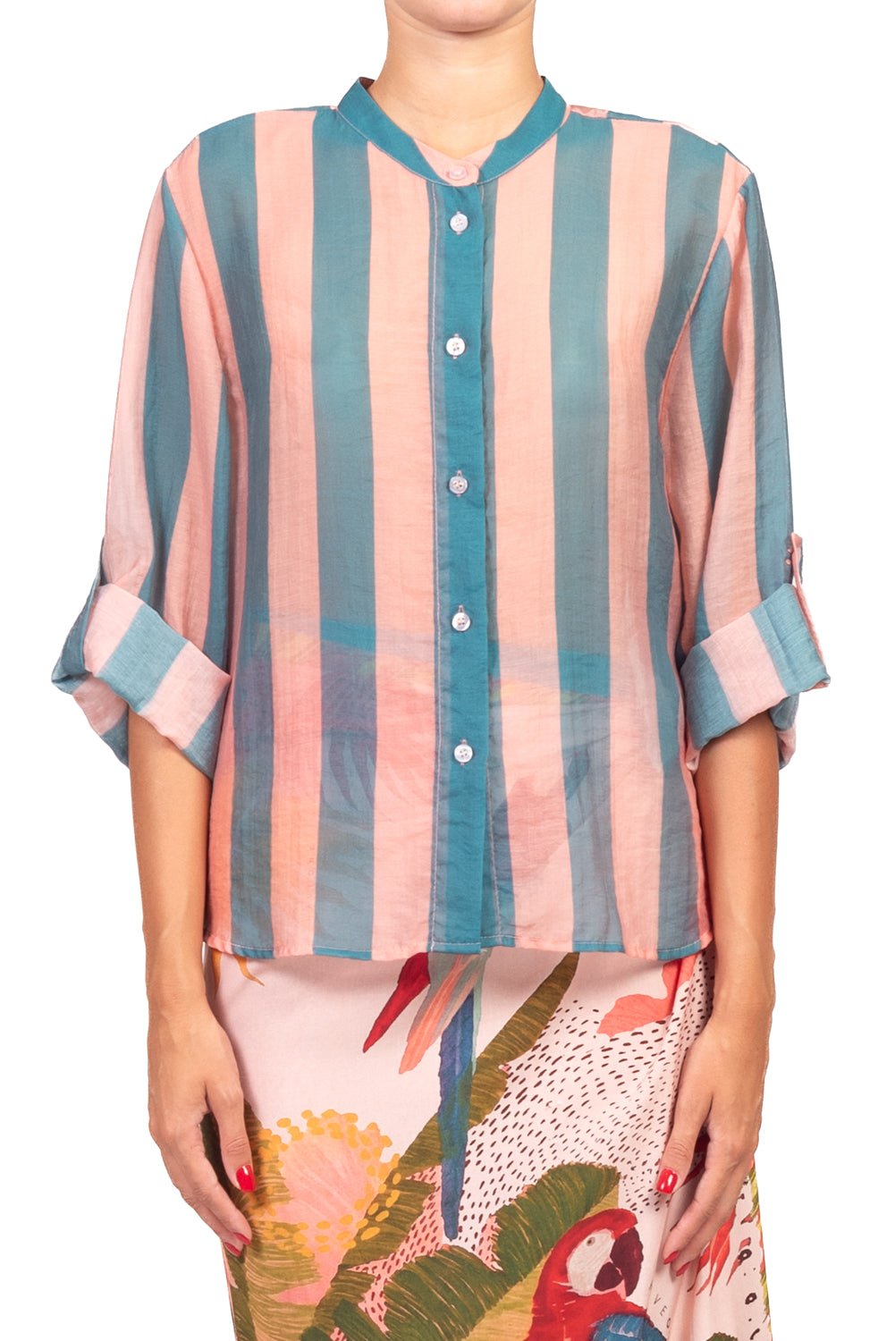 Have One - Camicia rigata collo coreano Art. CVS-Q422
