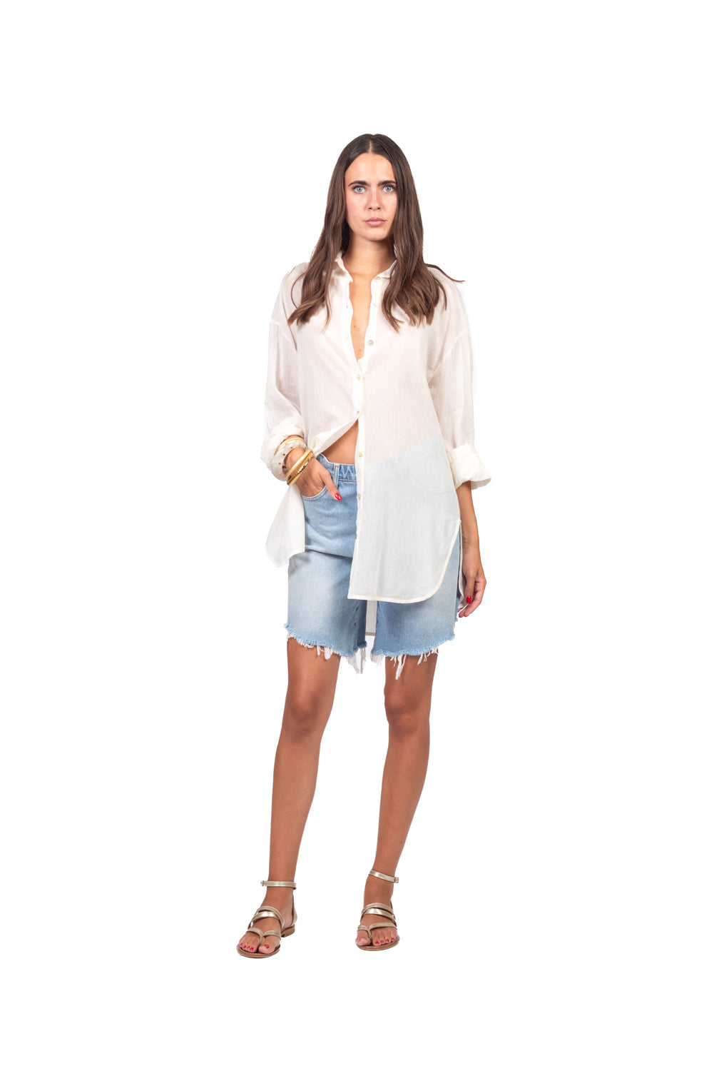 Tensione In - Camicia over con spacchetti Art. FA759C35R-PE26